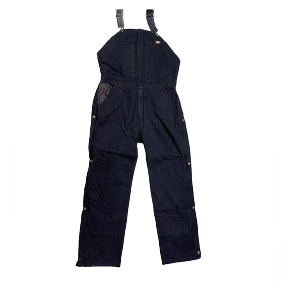 New - Dickies heavyweight duck bib overall Reinforced Double Knee Black Size LT